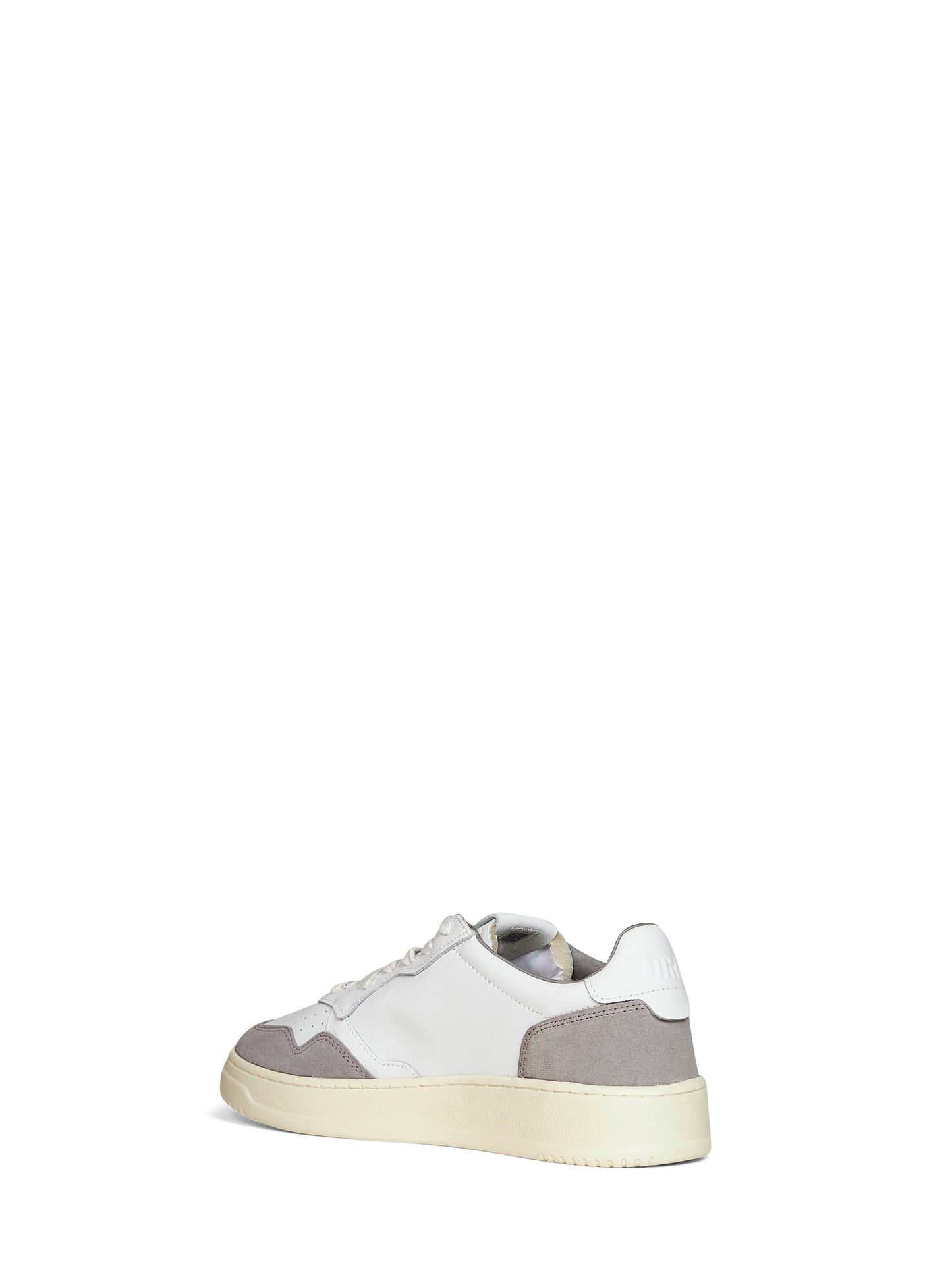 White leather and cement suede Medalist Low sneakers