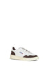 White leather and mahogany suede Medalist Low sneakers