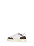 White leather and mahogany suede Medalist Low sneakers