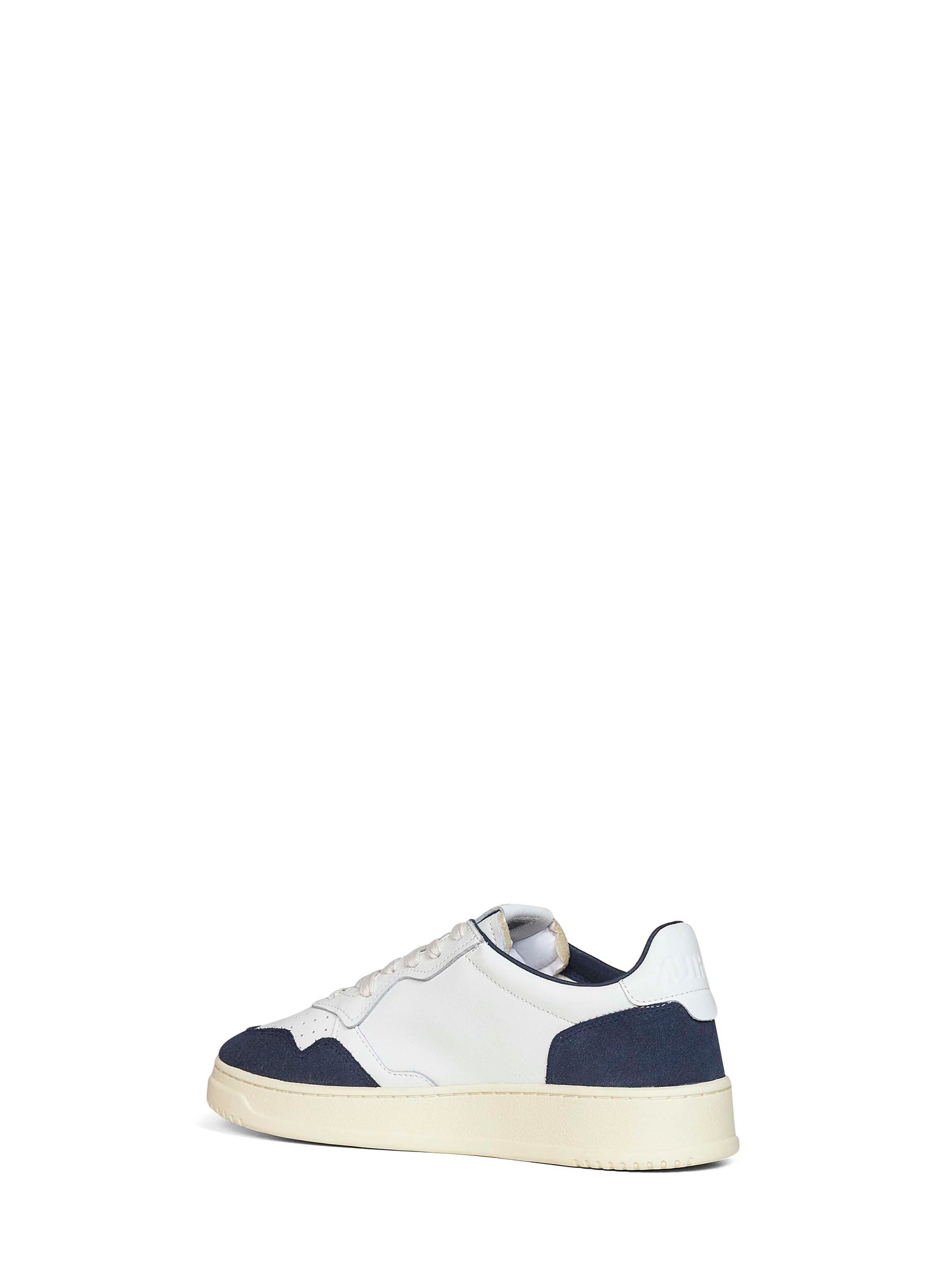 White leather and denim suede Medalist Low sneakers