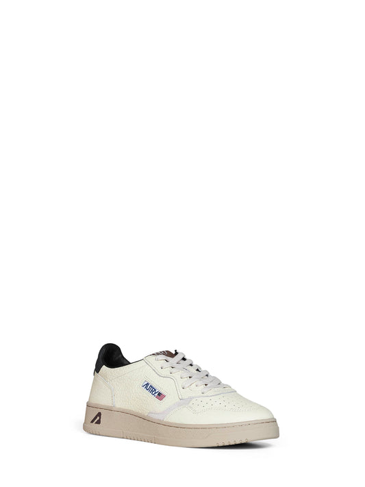 White leather and pinecone suede Medalist Low sneakers