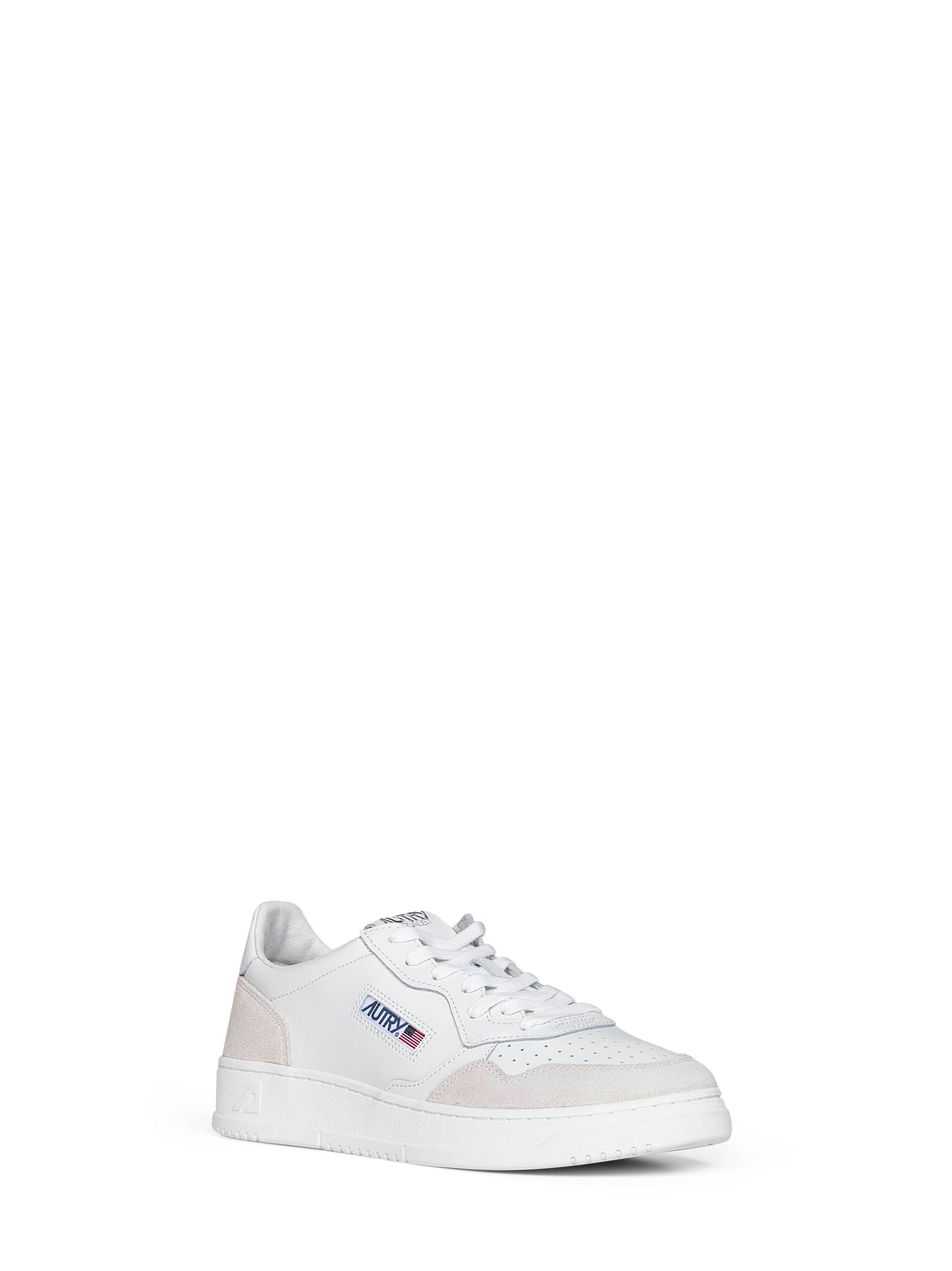 White leather and suede Medalist Low sneakers