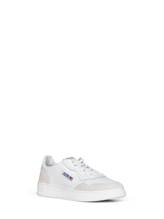 White leather and suede Medalist Low sneakers
