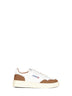 White leather and tobacco suede Medalist Low sneakers