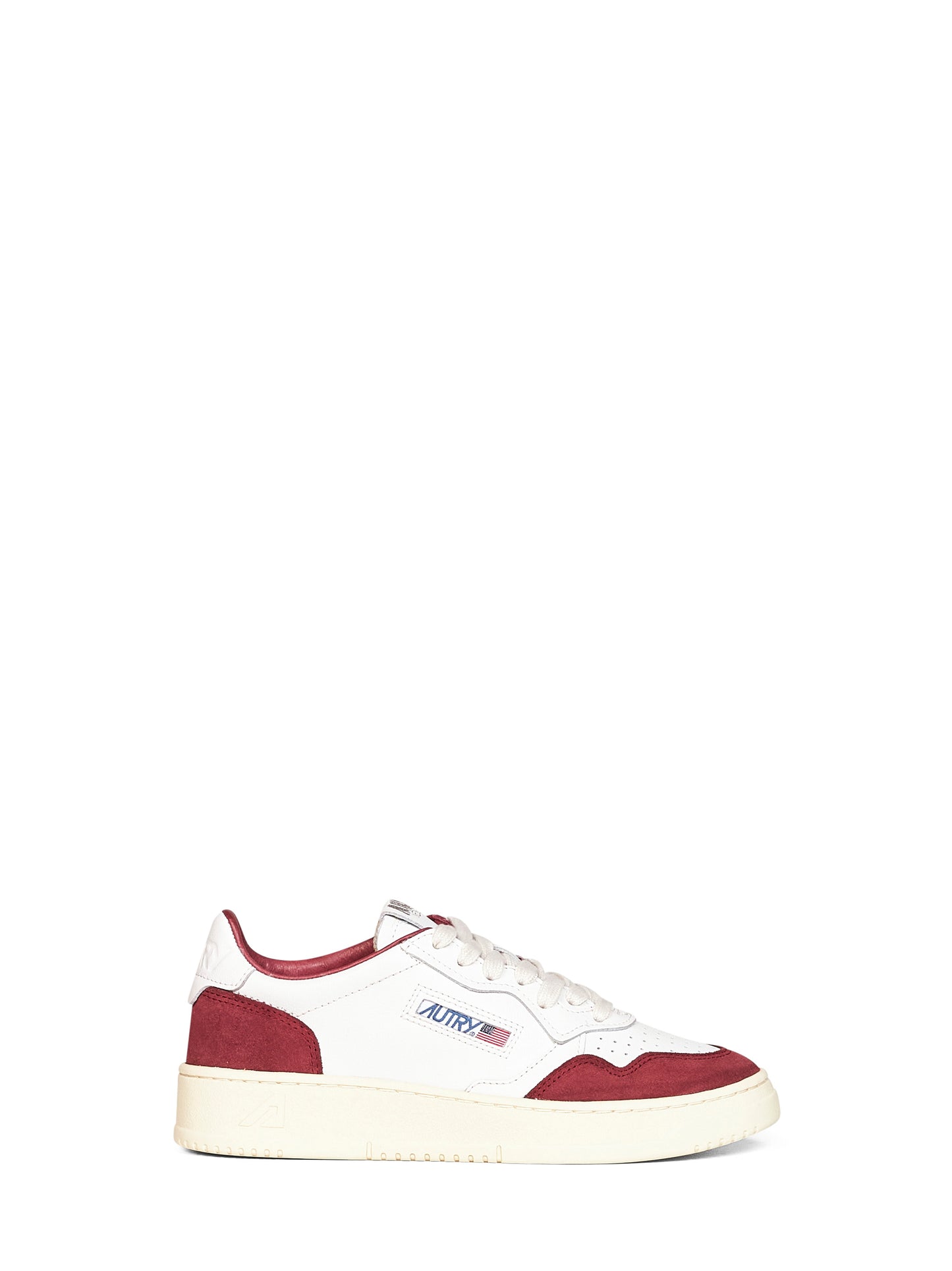 Sneakers Medalist Low in pelle bianca e suede borgogna