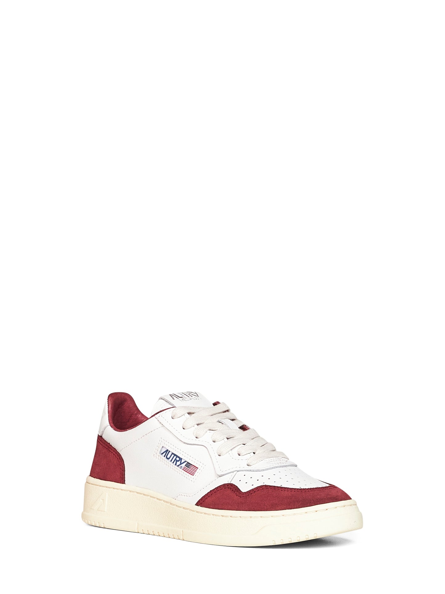 Sneakers Medalist Low in pelle bianca e suede borgogna