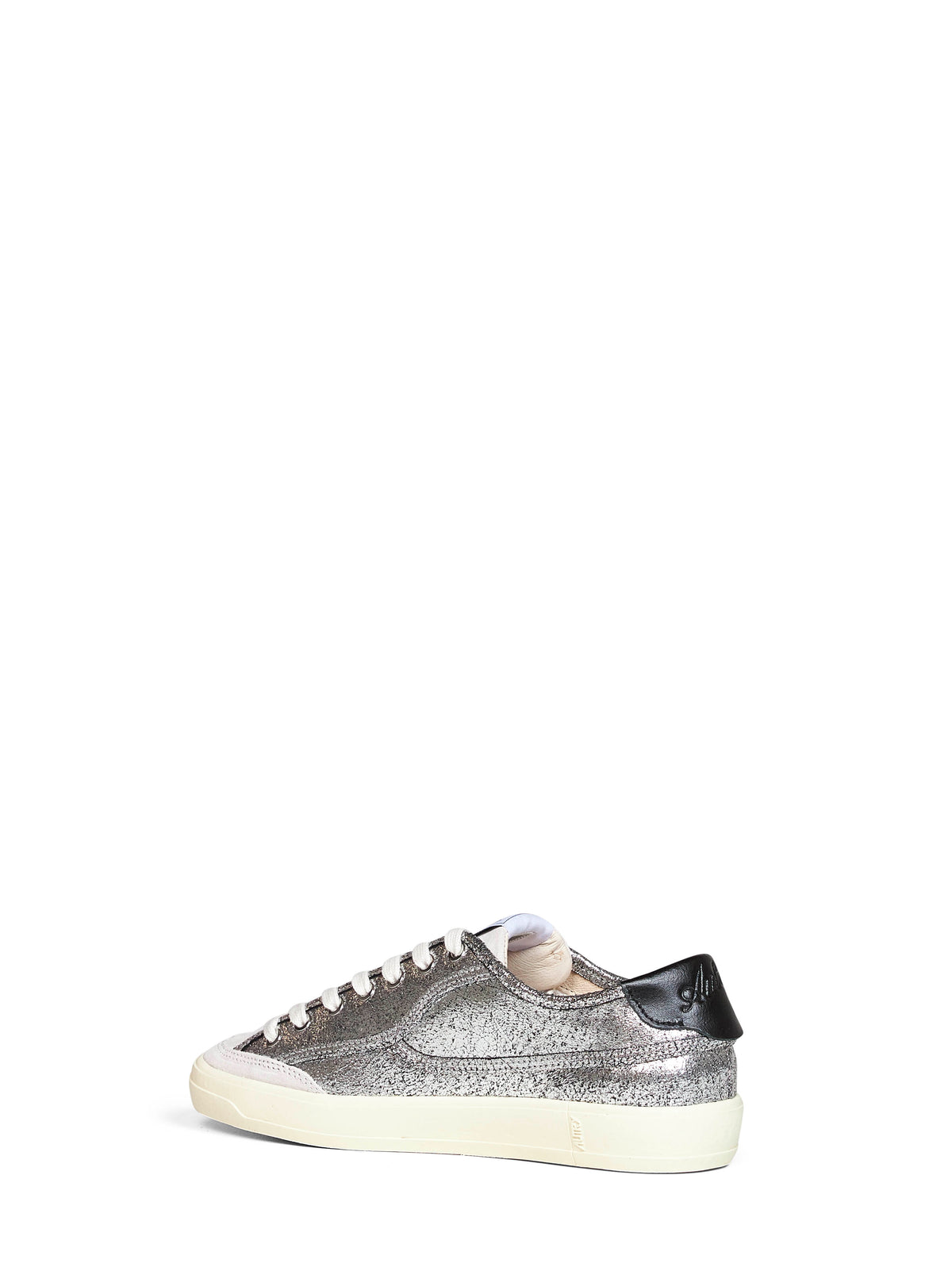 Sneakers Windscape Low in pelle laminata argento