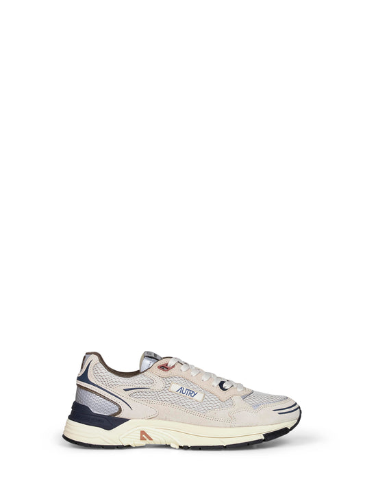 Beige mesh and suede Hyperway sneakers