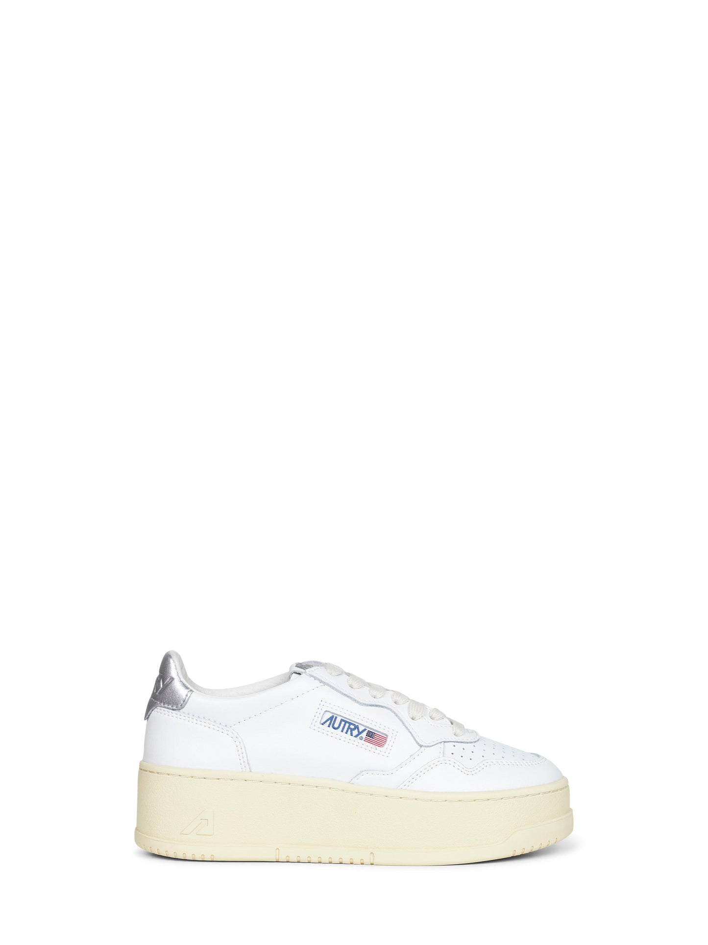 White leather Medalist Platform sneakers