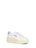 White leather Medalist Platform sneakers