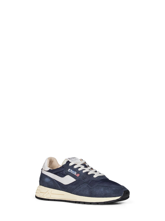 Space blue nylon and suede Reelwind Low sneakers