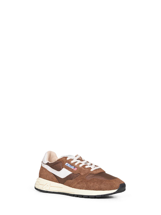 Brown nylon and suede Reelwind Low sneakers