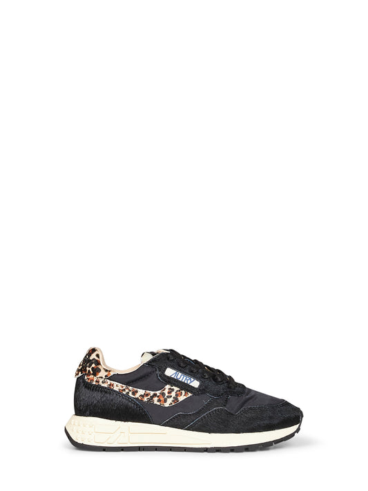 Sneakers Reelwind Low in nylon e cavallino nero