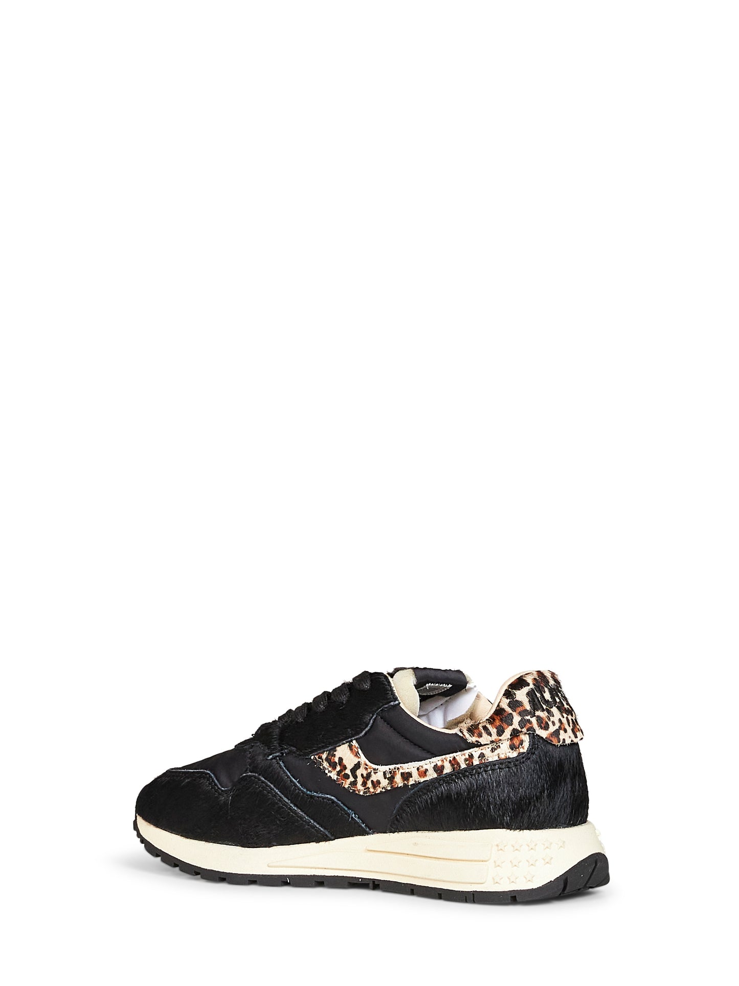 Black nylon and calf hair Reelwind Low sneakers