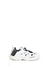 Black and white polyurethane and cotton Track Shirt sneakers
