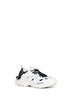 Black and white polyurethane and cotton Track Shirt sneakers
