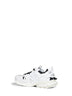 Black and white polyurethane and cotton Track Shirt sneakers