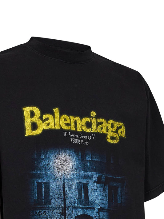 T-Shirt The Address Vestibilità Media nero slavato