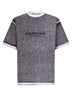 T-shirt Vestibilità Media in jersey effetto melange nero<BR/>