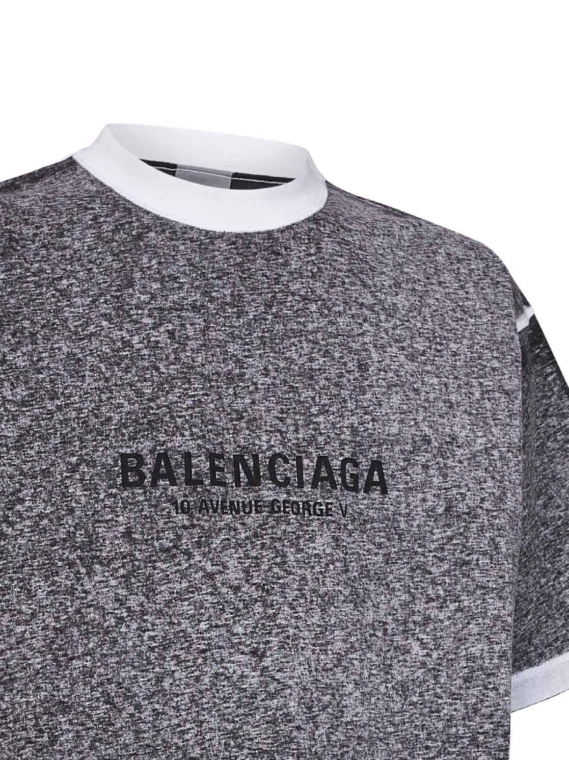 T-shirt Vestibilità Media in jersey effetto melange nero<BR/>