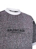 T-shirt Vestibilità Media in jersey effetto melange nero<BR/>