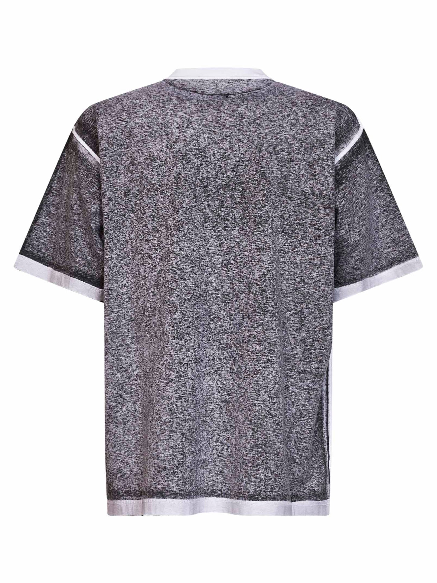 T-shirt Vestibilità Media in jersey effetto melange nero<BR/>