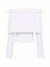 White cotton poplin Off-Shoulder Wrap Shirt