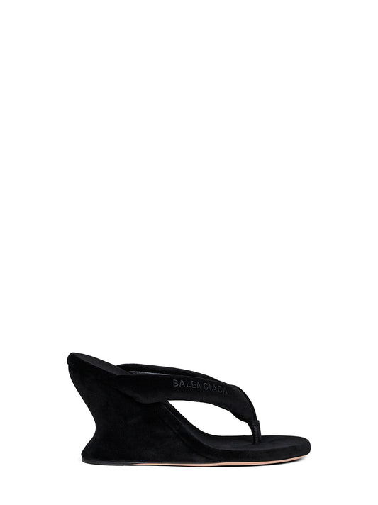 Black Gaeta 90mm Wedge Thong sandals