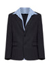Giacca-Camicia Ibrido in twill di lana navy scuro