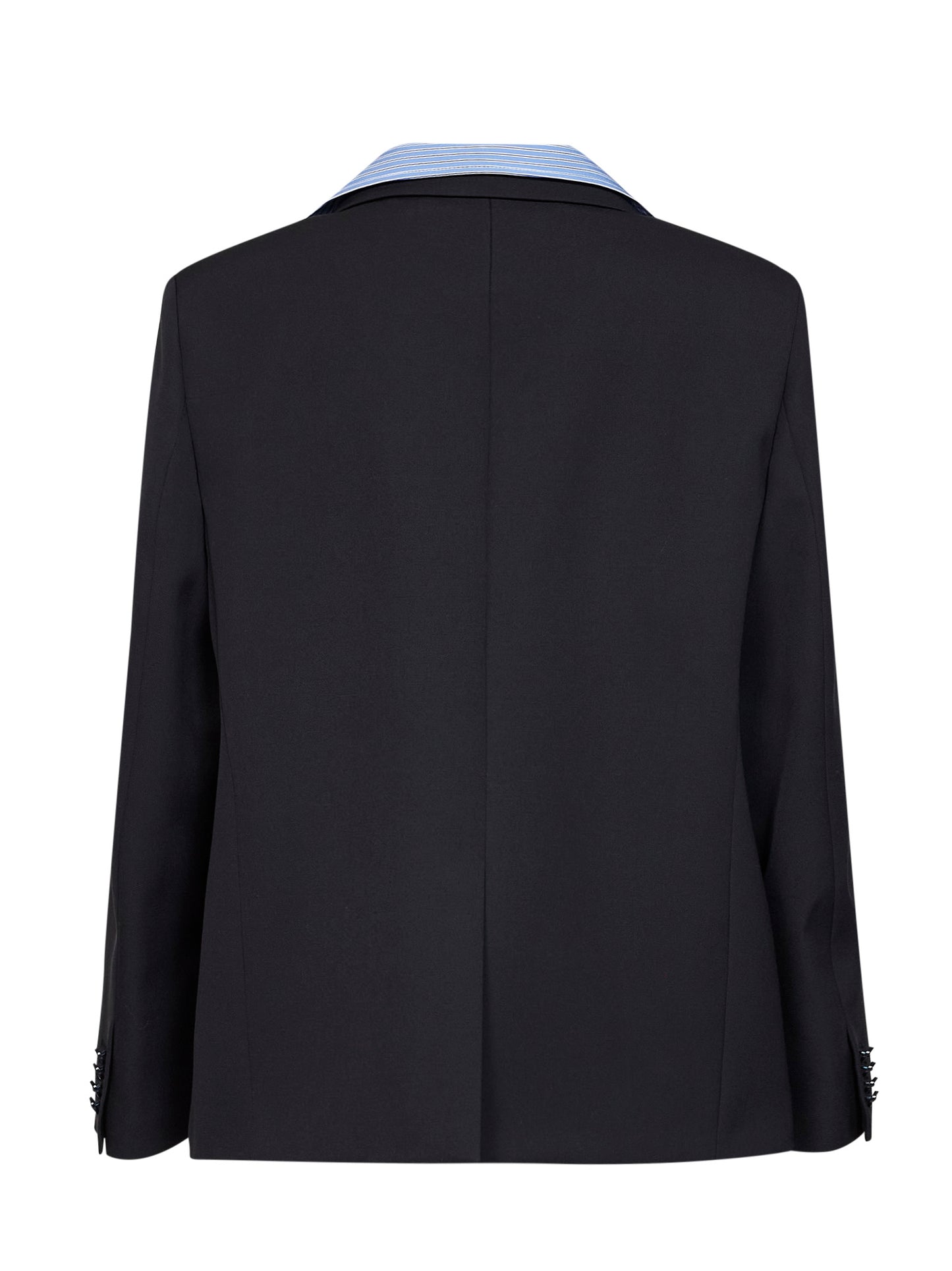 Giacca-Camicia Ibrido in twill di lana navy scuro