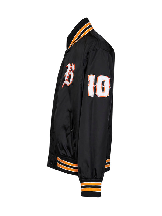 Black bomber twill Varsity Jacket