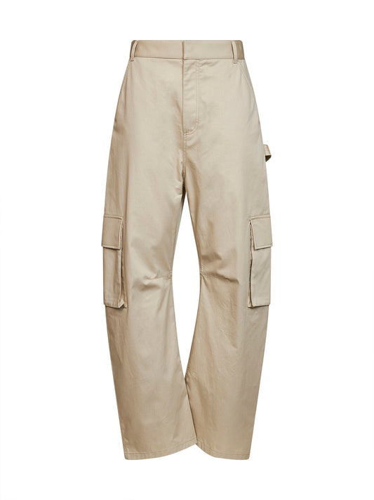 Pantaloni Cargo Morbidi in twill di cotone rigenerato beige