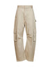 Pantaloni Cargo Morbidi in twill di cotone rigenerato beige