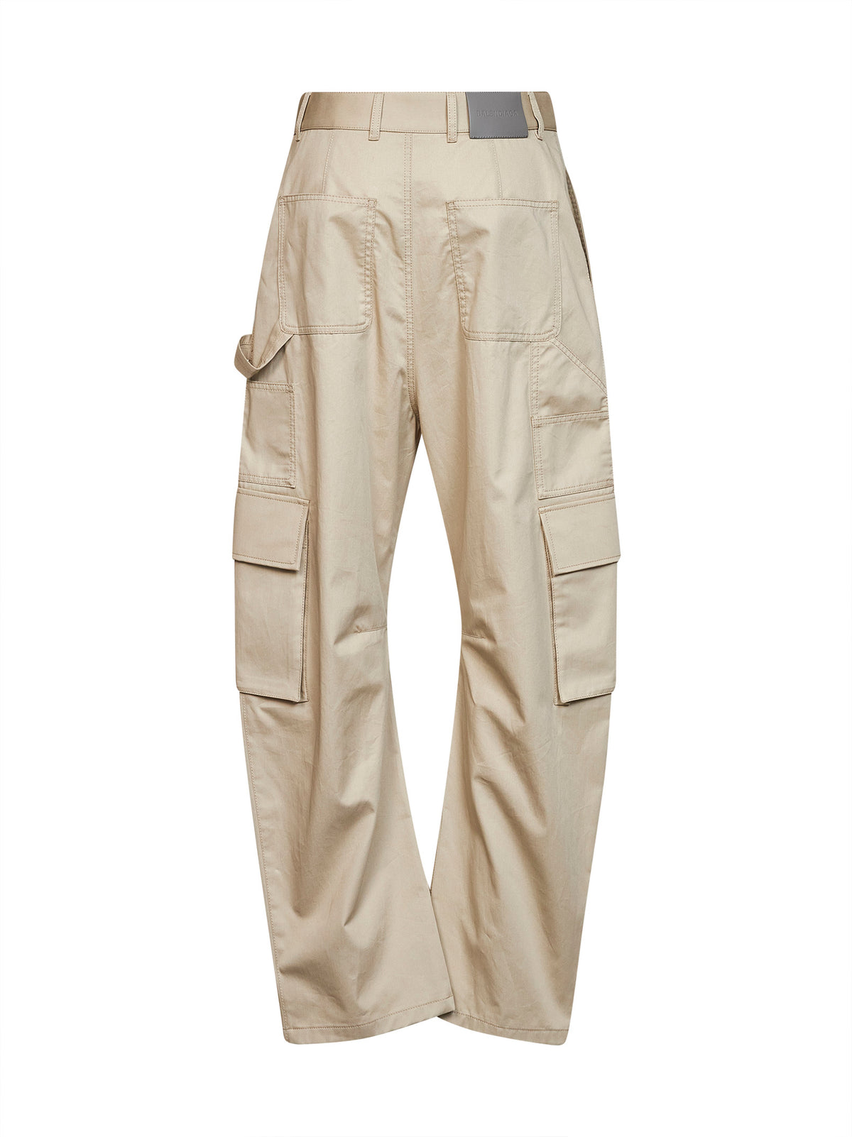 Pantaloni Cargo Morbidi in twill di cotone rigenerato beige