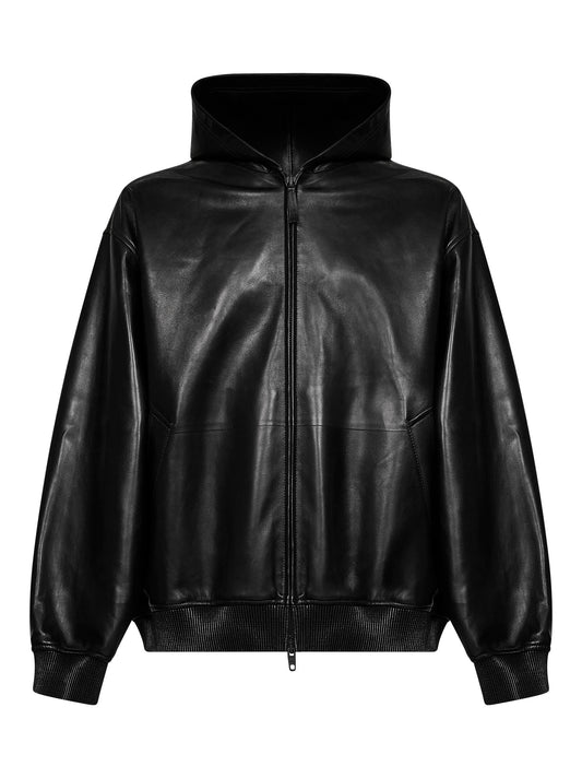 Giubbino Il Cappotto Con Cappuccio Corto nero