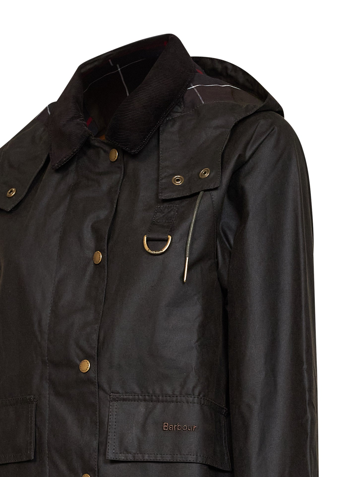 Olive waxed cotton Avon hooded jacket