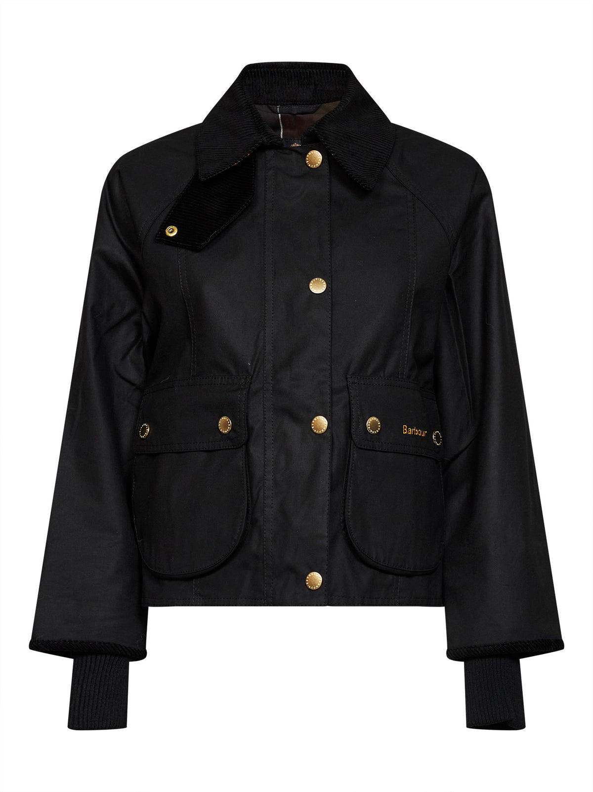 Black Beadnell crop waxed jacket
