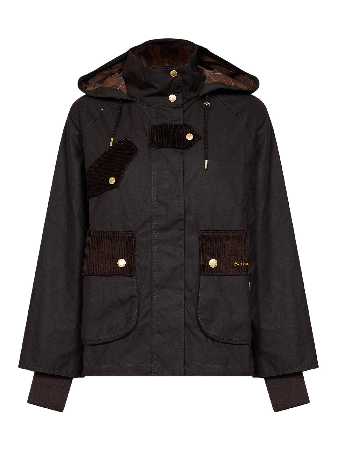 Olive waxed cotton Willowmere hooded jacket