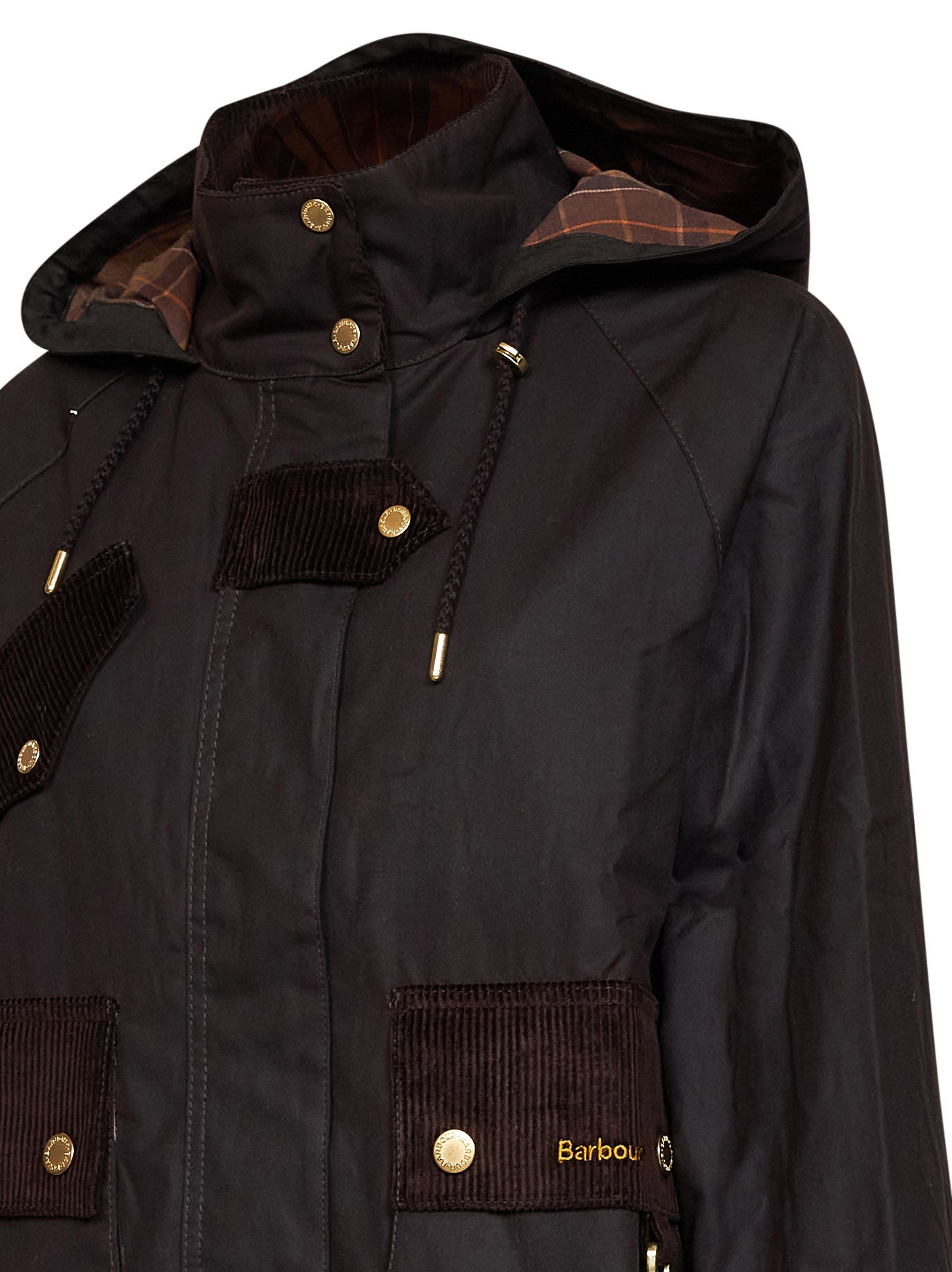 Olive waxed cotton Willowmere hooded jacket