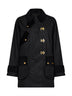 Giacca midi Felton in cotone cerato nero