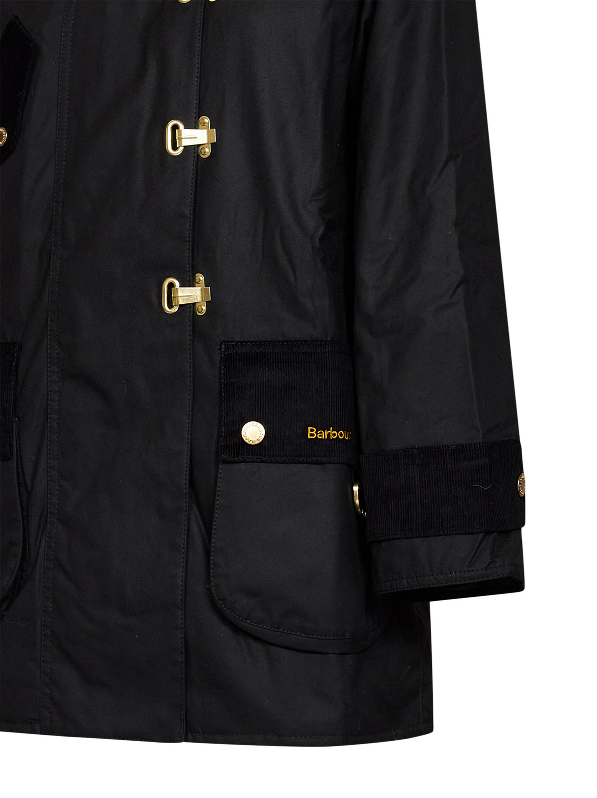 Giacca midi Felton in cotone cerato nero