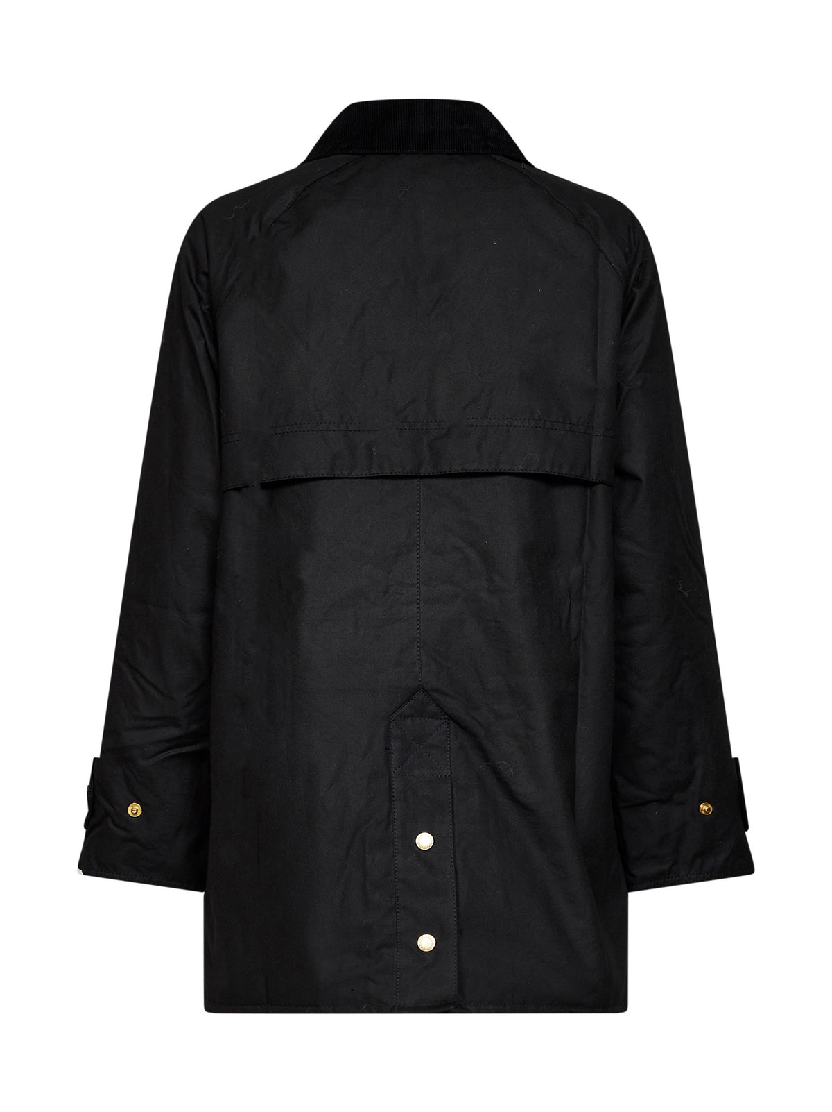 Giacca midi Felton in cotone cerato nero