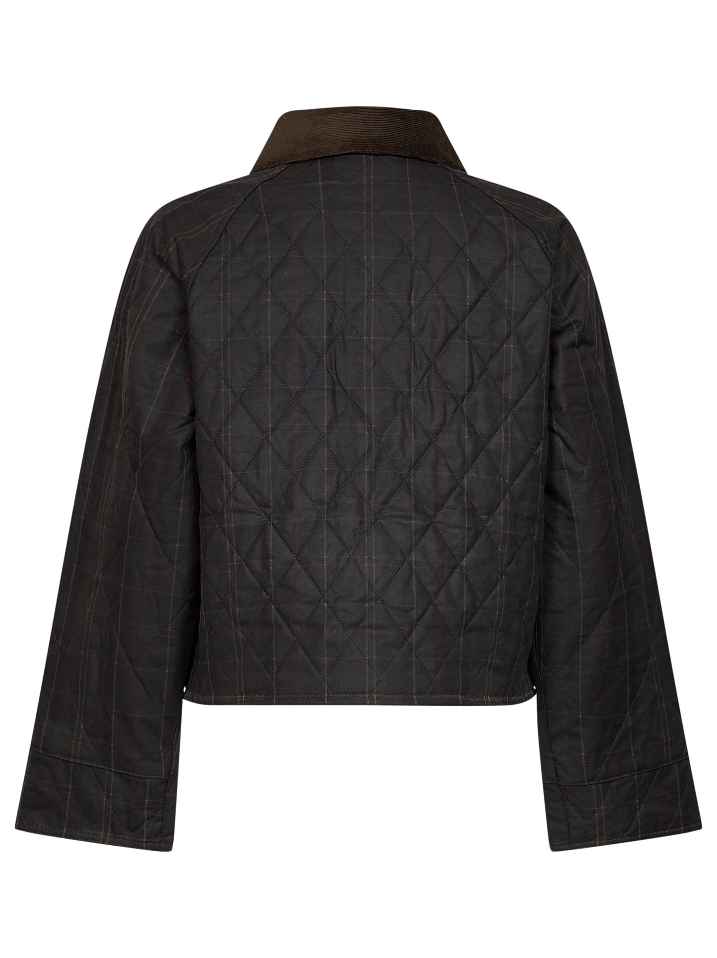 Olive quilted waxed cotton and tartan fabric Spey jacket