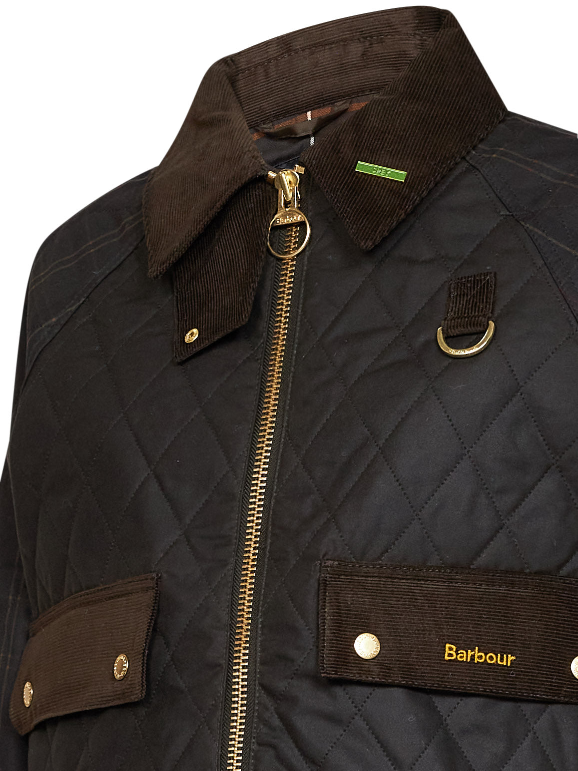 Olive quilted waxed cotton and tartan fabric Spey jacket