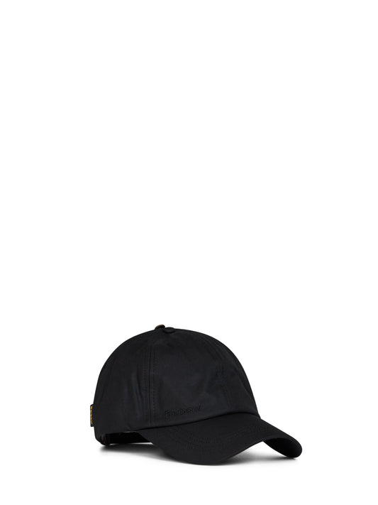 Black waxed cotton baseball cap