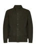 Cardigan con zip e bottoni in lana verde con toppe