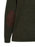 Cardigan con zip e bottoni in lana verde con toppe