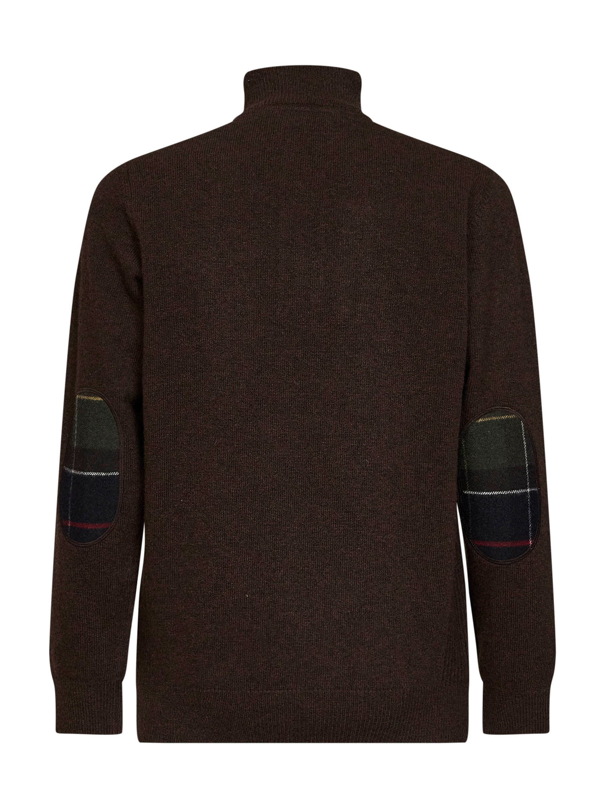 Maglione a mezza zip Holden in lana d'agnello rovere scuro