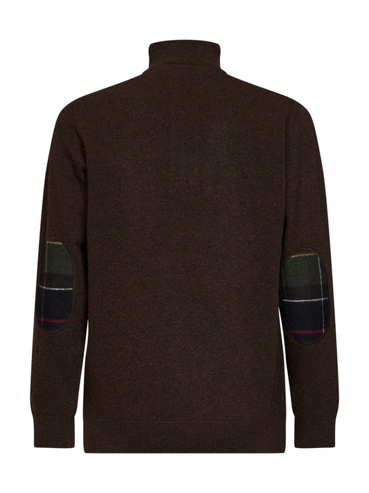 Dark oak Holden lambswool half-zip sweater