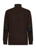 Maglione a mezza zip Holden in lana d'agnello rovere scuro